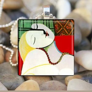 Picasso The Dream Silver & Glass Tile Necklace